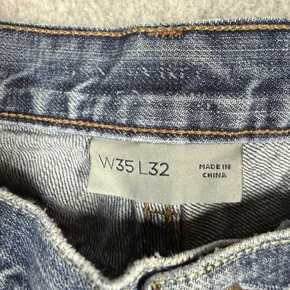 Banana Republic BOOTCUT Jeans Mens 35x32 Medium Wash Distressed‎ Faded Y2K